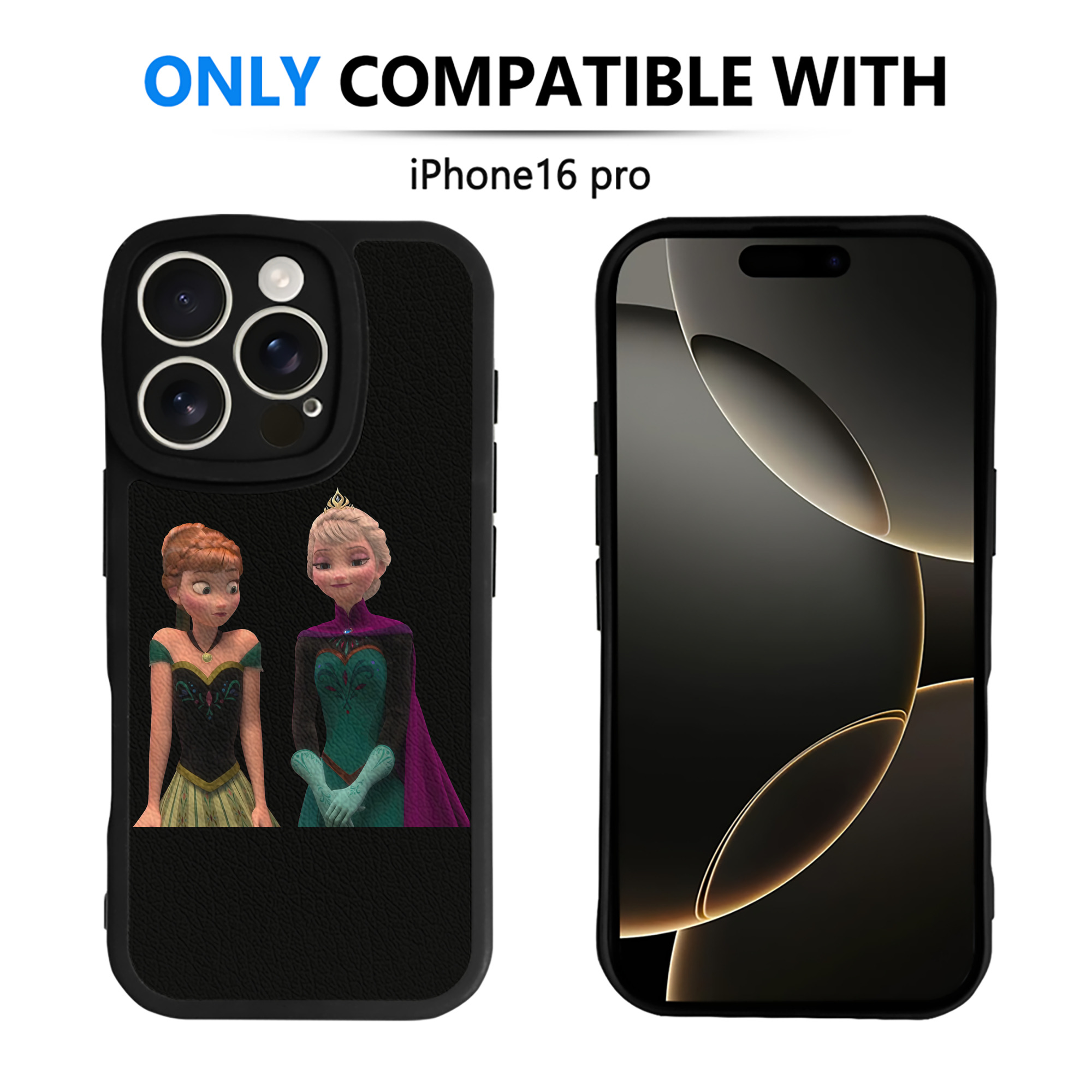 （画像用） アナと雪の女王 アンナ エルサ Frozen Anna Elsa 【iPhone 16シリーズ対応】シリコンスマホケース（レザー調） 材質：シリコン